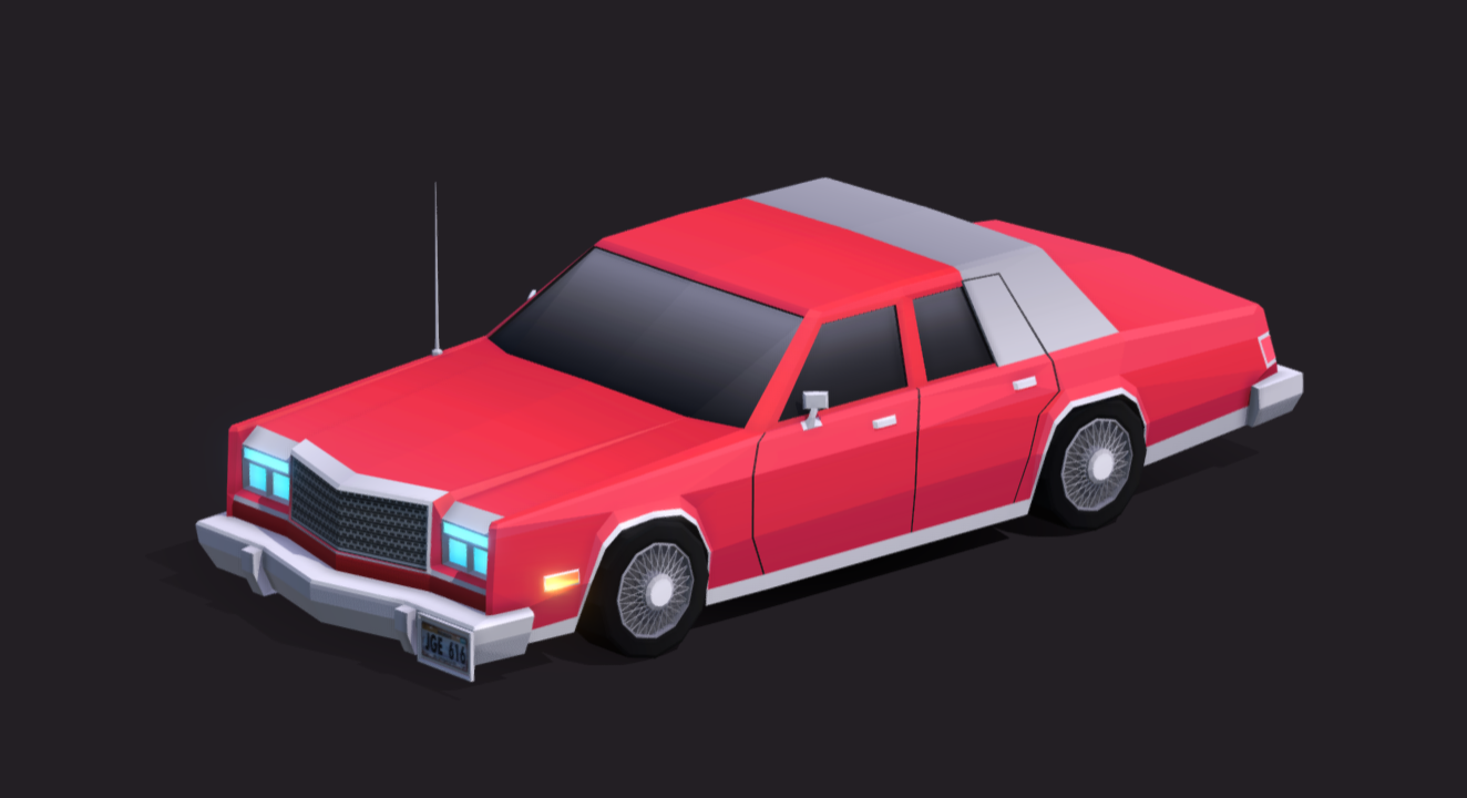 Cartoon Low Poly Chrysler New Yorker