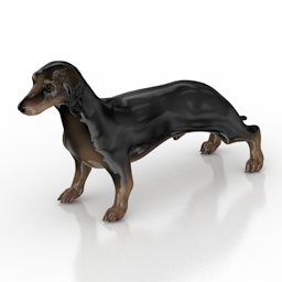 Figurine dachshund dog 3d model