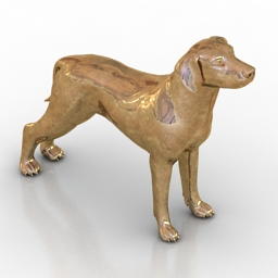 Figurine gold dog 3d model