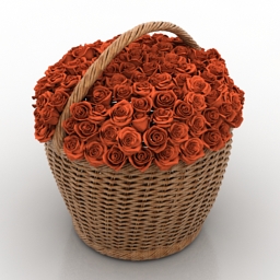 Roses basket 3d model