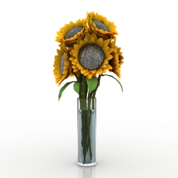 Sunflowers vase 3d model