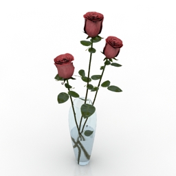 Vase roses 3d model