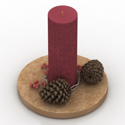 Candle decor christmas 3d model
