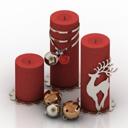 Candles Christmas 3d model