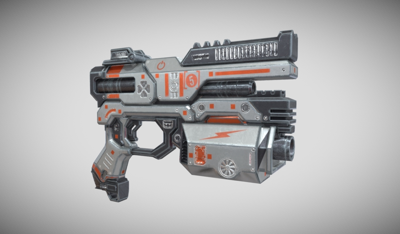 Sci-fi Pistol Game-Ready