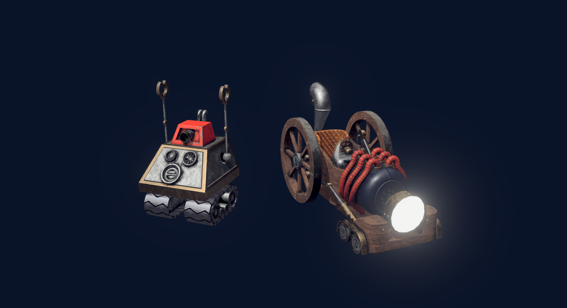 Steampunk Car and Robot