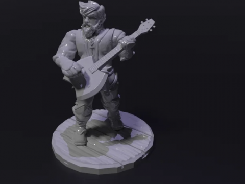 Dwarfen Bard with Guitar Axe