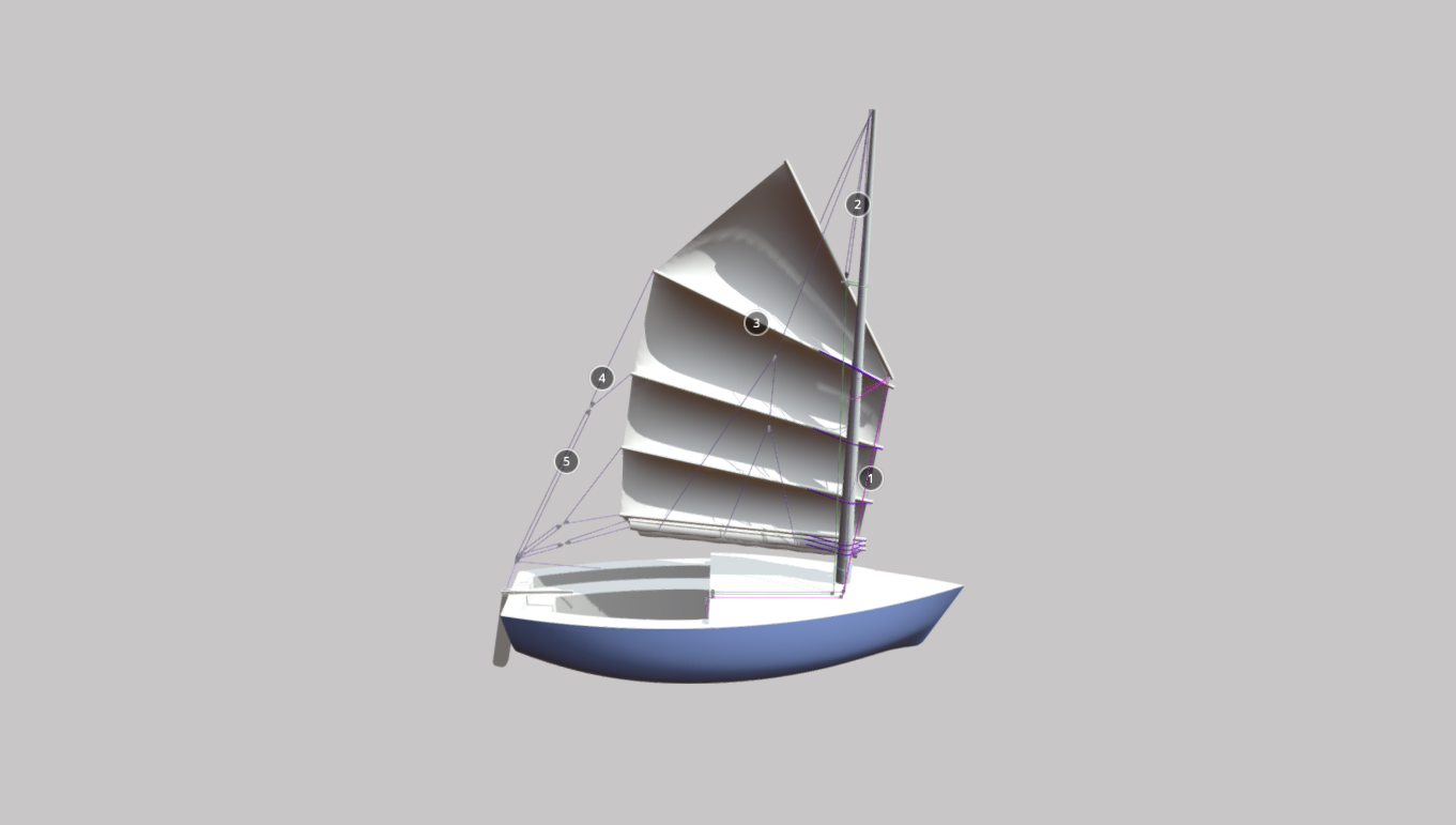 Junk Rig Two Panels Reefed