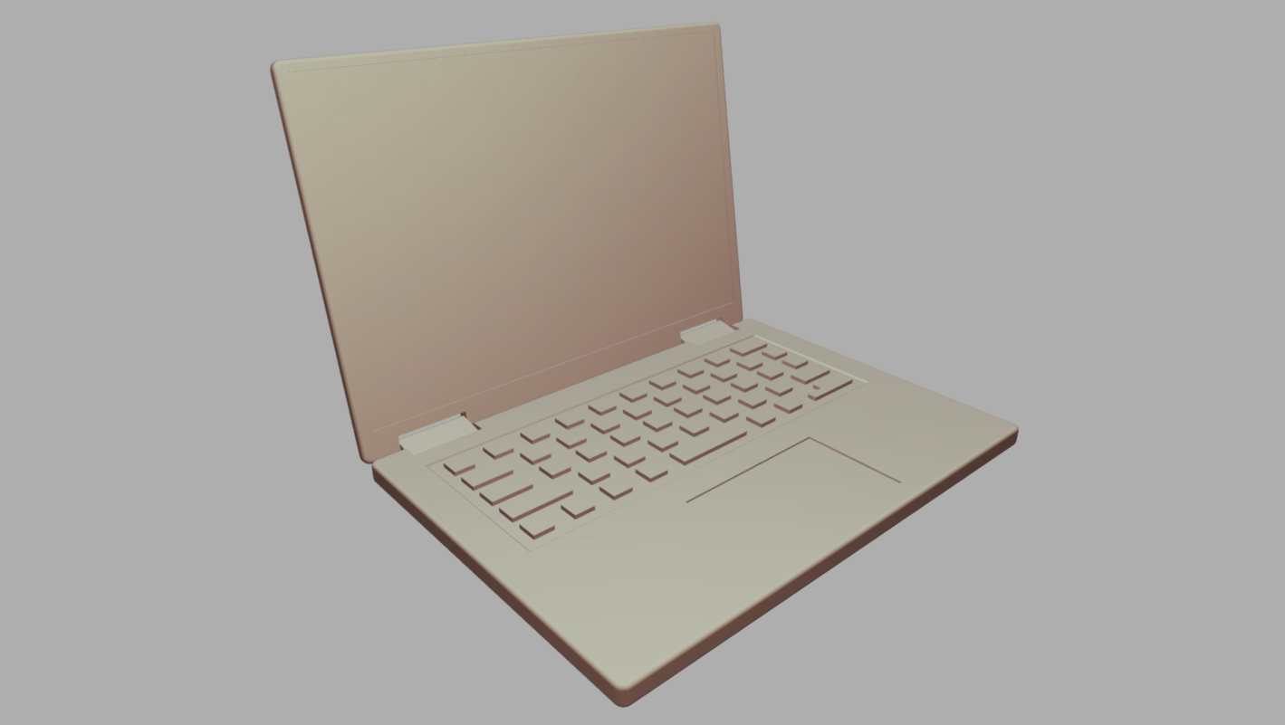 Low-poly Laptop Computer