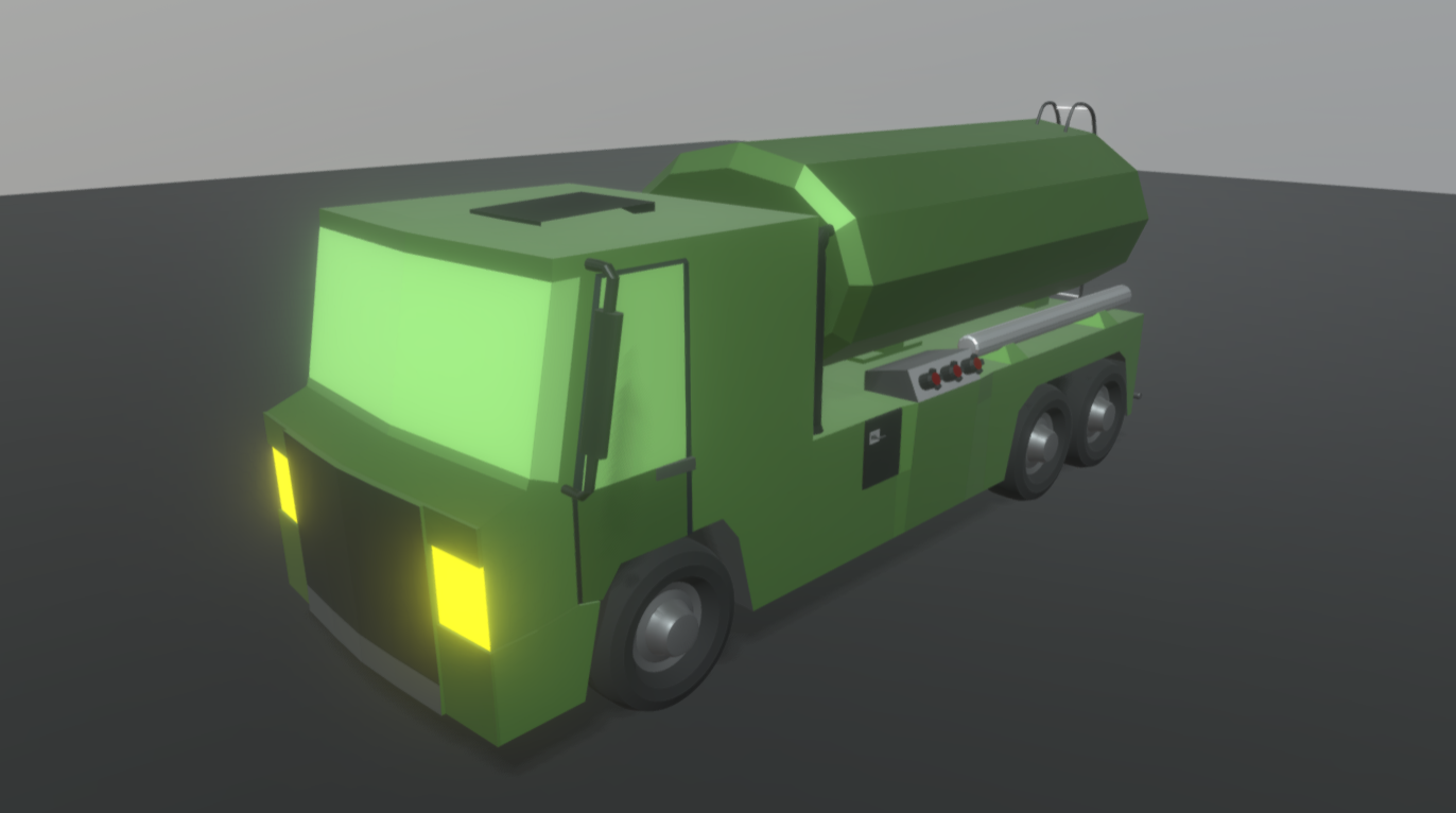 Tanker Truck Low Poly