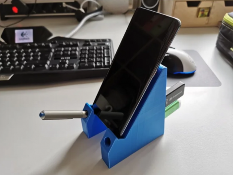 Phone stand with USB ports and penholder