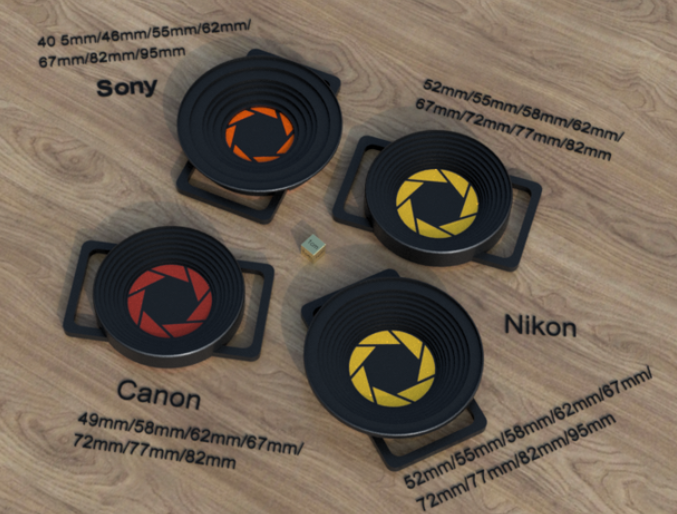 Lens Cap Holders for Canon, Nikon and Sony DSLRs