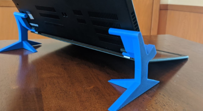 Inverted laptop stand