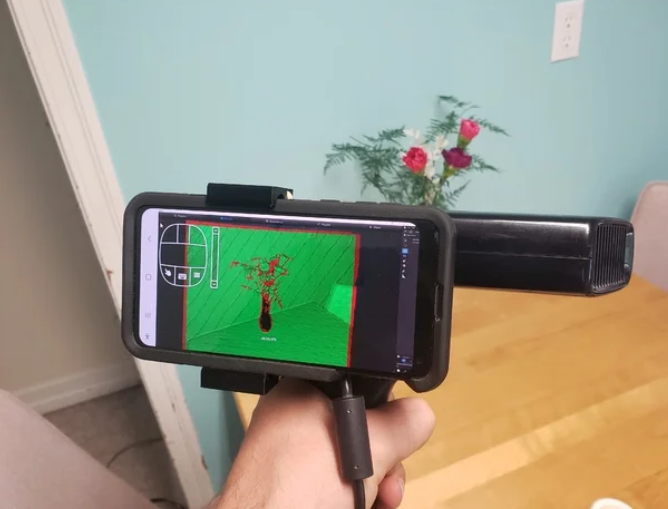 Kinect Handle (No screws) with added phone and tripod mount