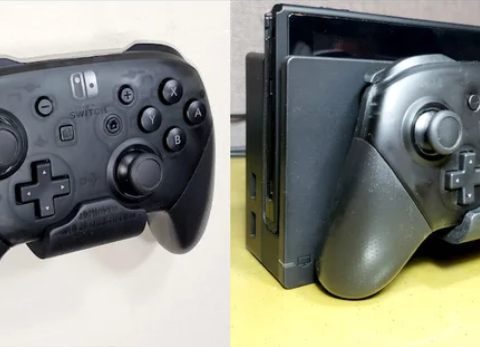 Nintendo Switch Pro Controller Mount - Mounts on Wall or Switch