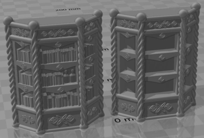 Gothic Elegant Bookshelf - Stone Skull Studios