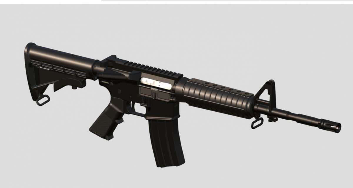 AR-15 assault rifle - DownloadFree3D.com