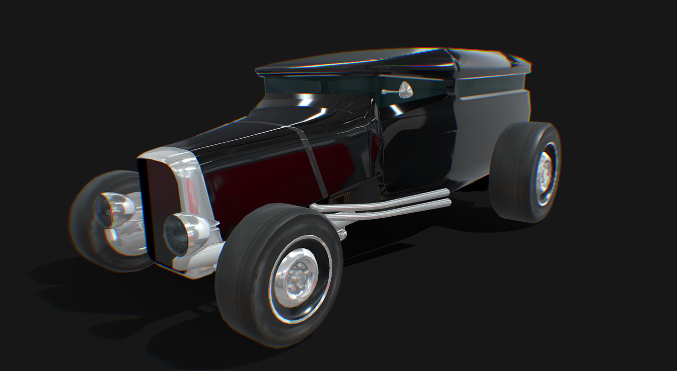 Hot rod inspired concept - low poly model
