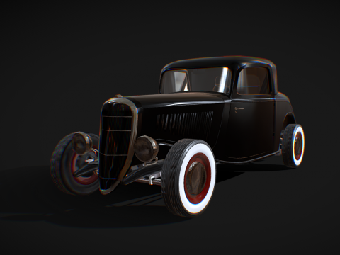Ford Hot rod - Low poly model