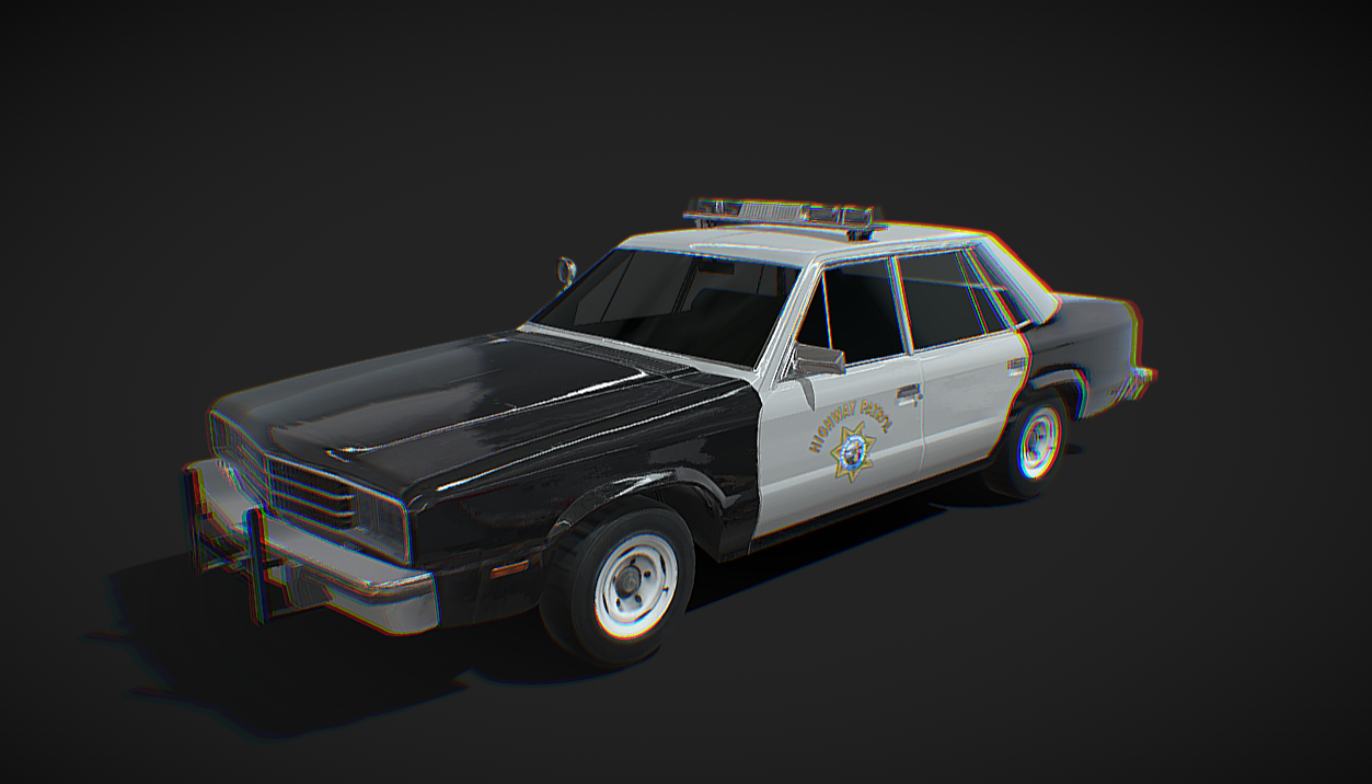 Foxbody police sedan - Low poly model