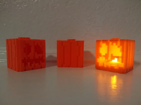 Minecraft-Themed Pumpkin and Jack-o-Lanterns