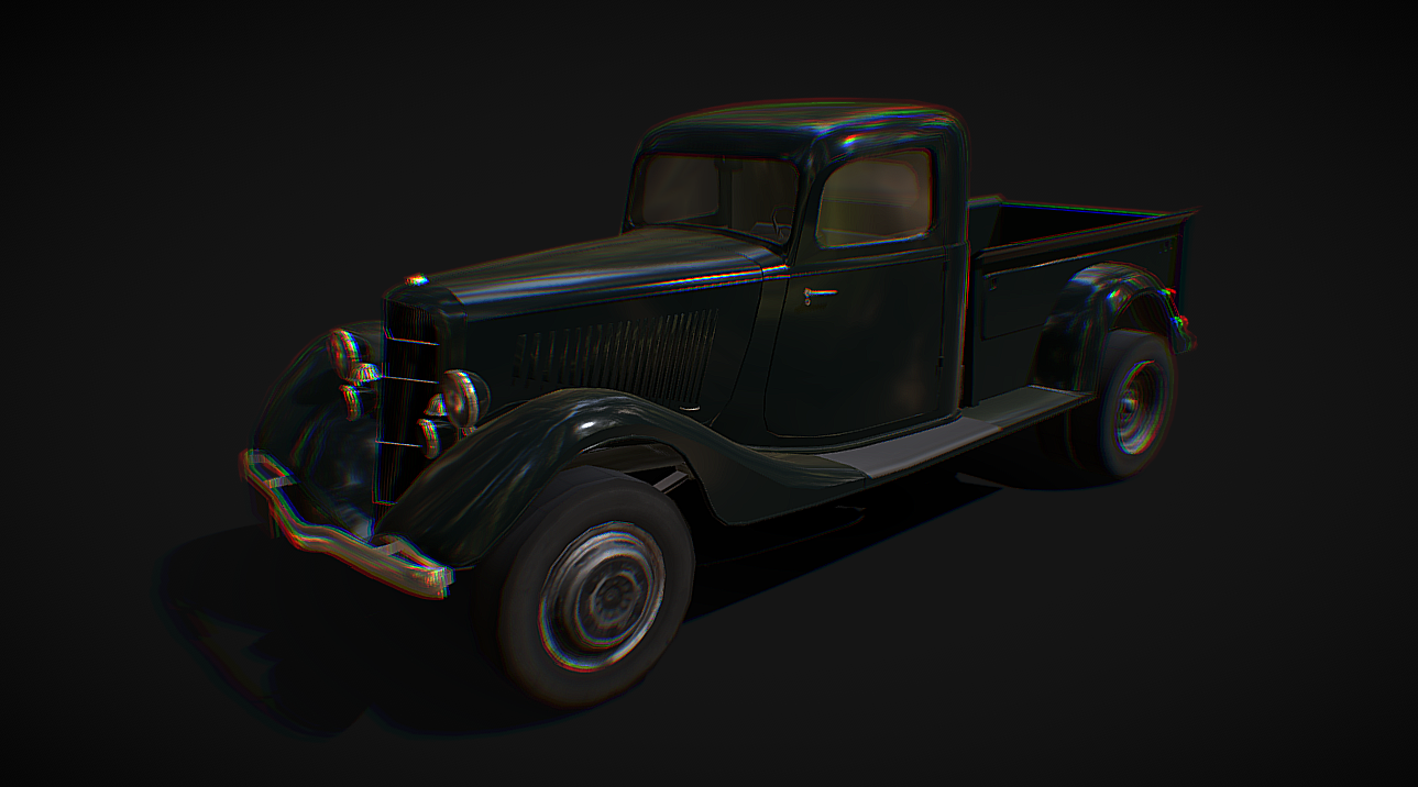 Old Ford Lifted Pickup - Low poly model
