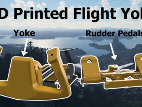 3D Printed Flight Yoke for Flight Simulator
