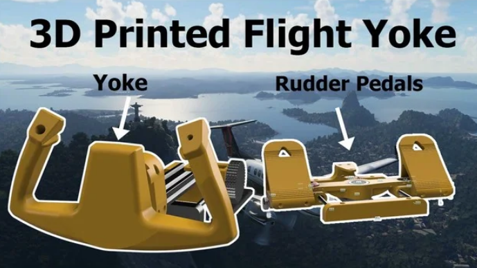 3D Printed Flight Yoke for Flight Simulator