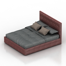 Bed leather 3d model