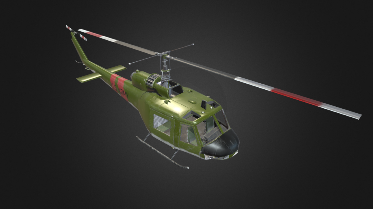 UH-1B with (half modeled cockpit)