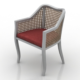 Armchair tayabas cane side chair 3d model