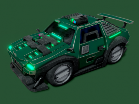 Green Bug Stylized Scifi Car