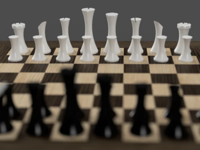Minimalist contemporary chess set v2