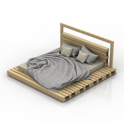 Bed Loft pallets 3d model