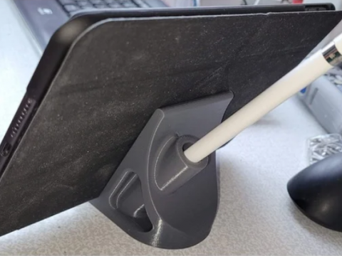 IPad stand with stylus holder