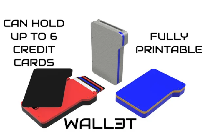 Wall3t - Fully 3D Printable Wallet (Holds up to 6 credit cards)