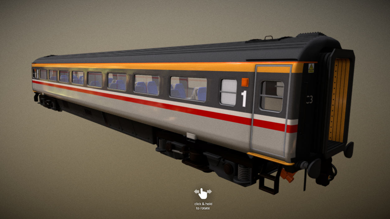 Mk 3 Carriage - BR Swallow Livery - Std 1st