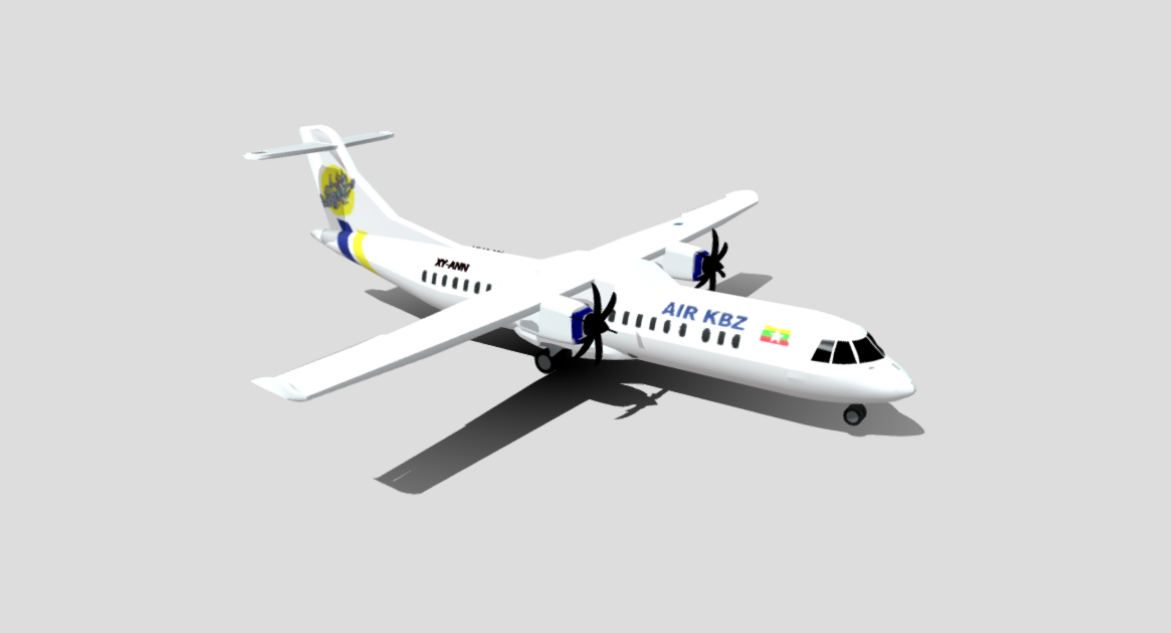 Air KBZ ATR-72 (Domestic)- by Nyi) Animated