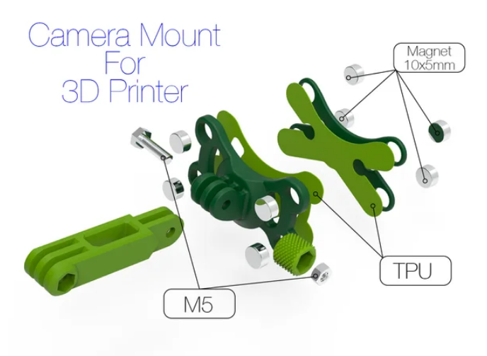 Camera mount for 3D printer