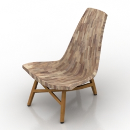 Chair Zen Wooden Chair by Bellboy 3d model