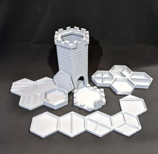 Dice Tower Vault - Store Game Trays, Dice and Coaster While Not in Use