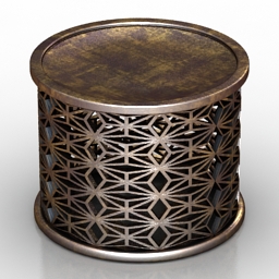 Table golden coffee 3d model