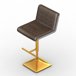 Chair bar Bar Cahier R3131 Brown Leather 3d model