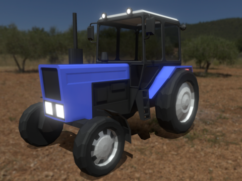 Low-poly tractor
