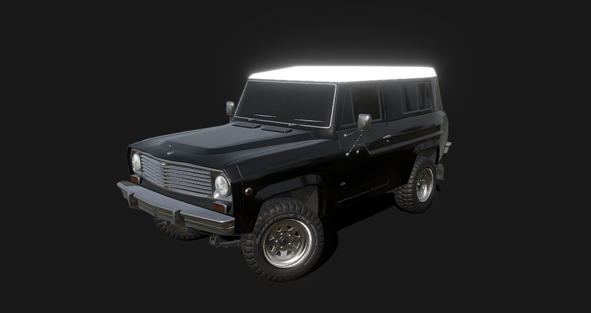 60s Classic American SUV - Low poly model
