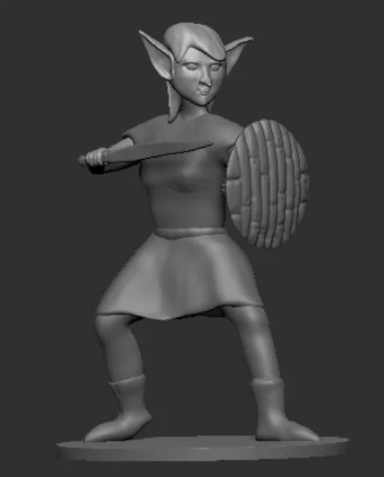 Goblin Female with sword and shield