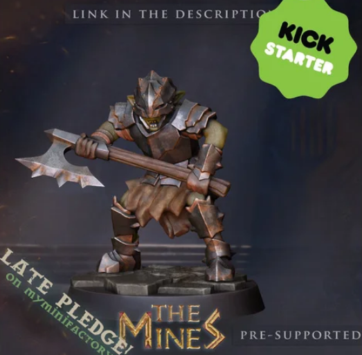 Goblin with large axe tabletop miniature