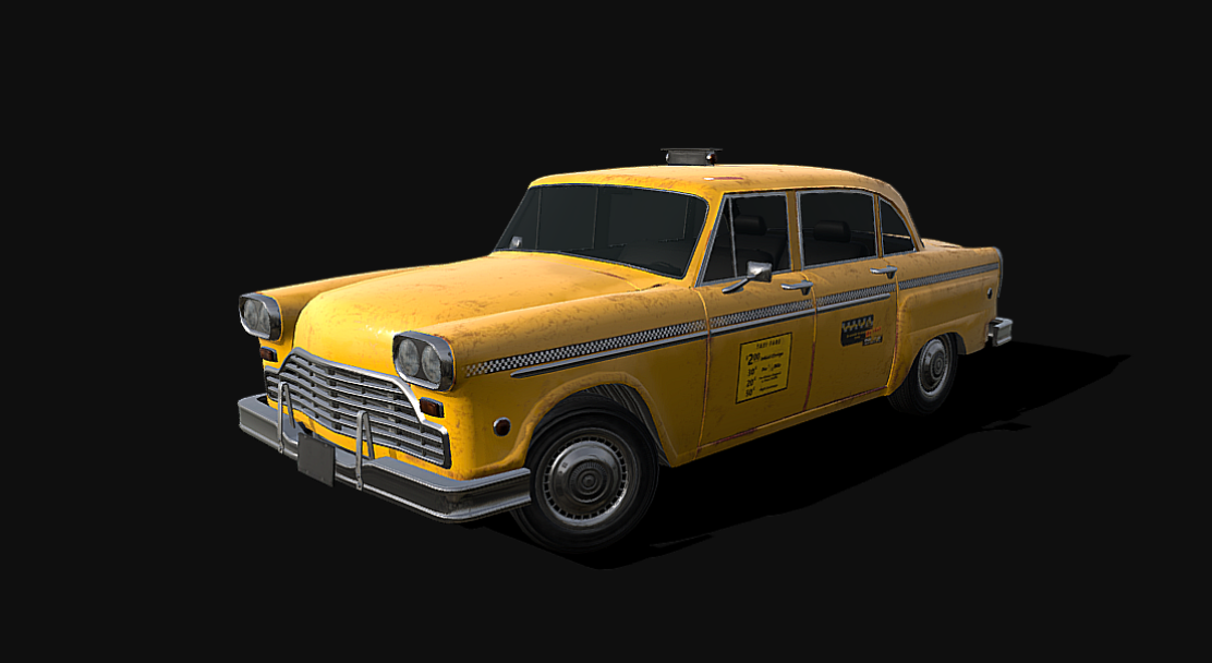 Old Taxicab - Low poly model