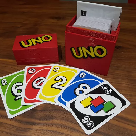 UNO Box - Multi Color - Space for Cards and Instructions