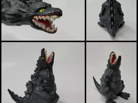 Chubby Godzilla Coin Bank and Figures